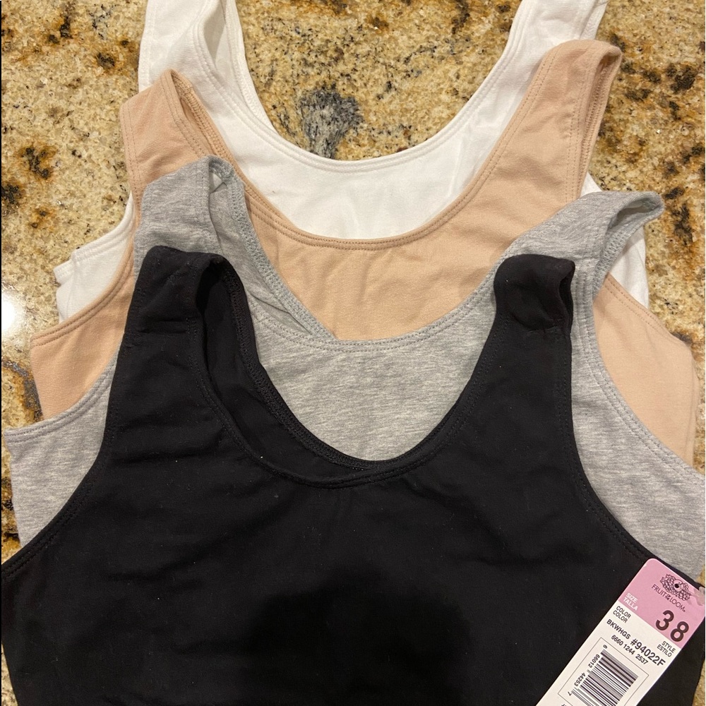 Fruit of the Loom Junior Sport Bras. Set of 4